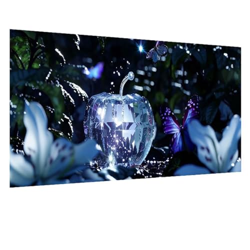 DIY 5D Diamond Painting Schmetter, Diamant Painting Bilder Apfel, Diamond Painting Erwachsene Viereckige Steine Crystal Art Paintings für Zimmer Deko Wand Aesthetic, Frauen Geschenk 70x165cm W-9267 von GOUFEENG