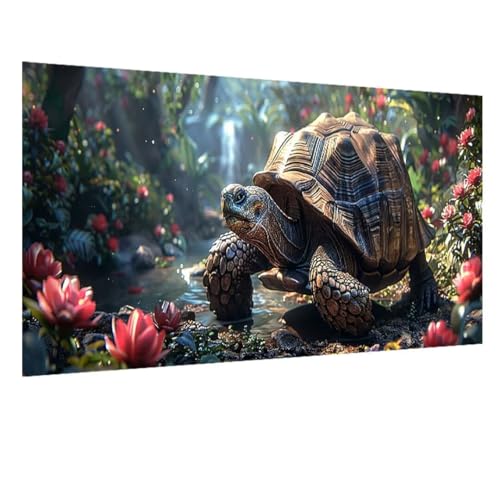 DIY 5D Diamond Painting Wald, Diamant Painting Bilder SchildkröTe, Diamond Painting Erwachsene Viereckige Steine Crystal Art Paintings für Zimmer Deko Wand Aesthetic, Frauen Geschenk 100x235cm W-1390 von GOUFEENG