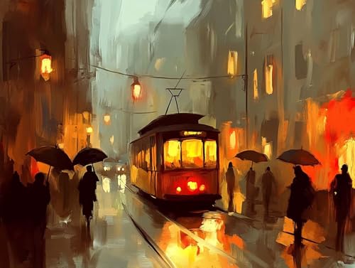 Tram Diamond Painting Erwachsene Groß XXL 25x35cm, 5D Diamond Painting Regen, DIY Runden Steine Kristall Kunst Basteln Erwachsene Anfänger Set, Wand Deko Wohnzimmer, Geschenke für Frauen 87-T6T Tram Diamond Painting Erwachsene Groß XXL 25x35cm, 5D Diamond Painting Regen, DIY Runden Steine Kristall Kunst Basteln Erwachsene Anfänger Set, Wand Deko Wohnzimmer, Geschenke für Frauen 87-T6T von GOUFEENG