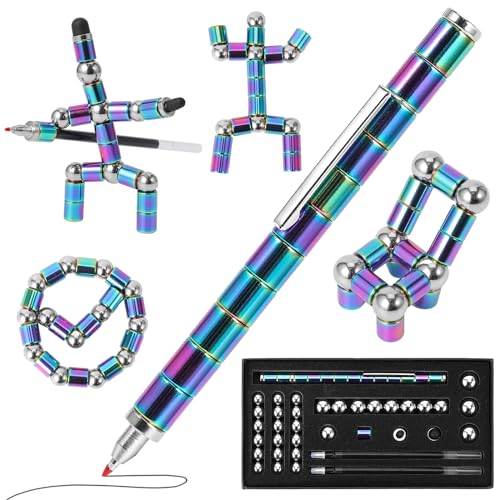 GOXAEEE Magnetic Fidget Pen, Magnet Stift für Frauen und Männer, Magnetischer Kugelschreiber Lustig Multifunktions Magnetstift, Coole Gadgets Geschenk Spielzeug für Geburtstag und Weihnachten (Bunt) von GOXAEEE