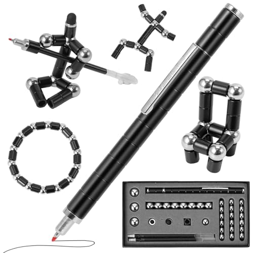 Magnetic Fidget Pen, Magnet Stift für Frauen und Männer, Magnetischer Kugelschreiber Lustig Multifunktions Magnetstift, Coole Gadgets Geschenk Spielzeug für Geburtstag und Weihnachten (Schwarz) von GOXAEEE