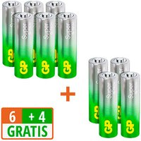 6 + 4 GRATIS: 6 GP Batterien SUPER Micro AAA 1,5 V + GRATIS 4 St. von GP