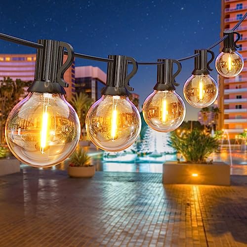 GPATIO LED Lichterkette Außen, 18M Lichterkette außen strom mit 30+1 Stk. Warmweiße G40 Glühbirnen Plastik, IP45 Wasserdicht Innen/Außen Lichterketten für Garten, Terrasse, Hochzeiten, Partys von GPATIO