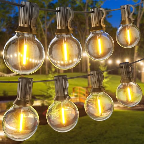 GPATIO Lichterkette Led Außen Strom Outdoor - 30M 100FT 50+2 G40 Glühbirnen Garten Beleuchtung Balkon Lichterketten Aussen IP45 Wetterfest Pavillon String Lights für Garten Terrasse Party von GPATIO