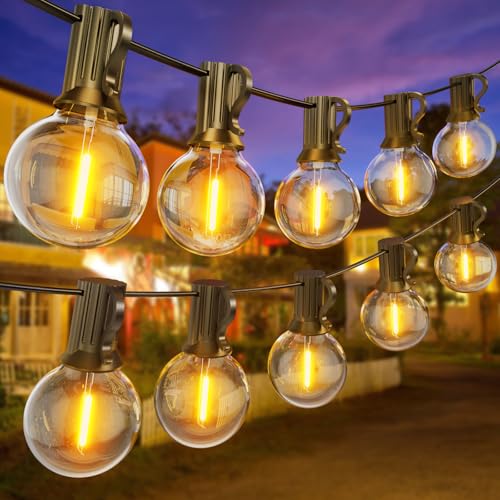 GPATIO Lichterkette Led Außen Strom Outdoor - 45M 150FT 75+2 G40 Glühbirnen Garten Beleuchtung Balkon Lichterketten Aussen IP45 Wetterfest Pavillon String Lights für Garten Terrasse Party von GPATIO