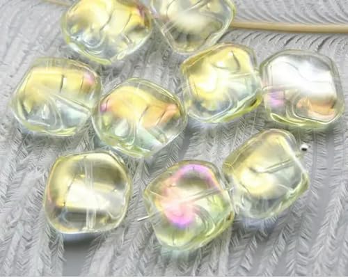 10 Stück Regenbogen Unregelmäßigkeit Lampwork Kristall Glas Tschechische Perlen Stein lose Spacer Perlen für Ohrringe DIY Schmuck machen-05 von GPRTPL