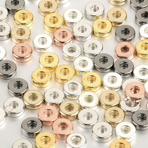 100–400 Stück 3–4 mm quadratische lose Abstandsperlen Roségold-Rocailles-Perlen zur DIY-Schmuckherstellung-flach gemischt-3 mm-100 Stück von GPRTPL