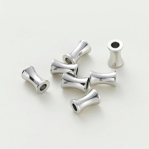 20 Stück 5–10 mm plattierte zylindrische Abstandsperlen aus Messing für Armbänder, Schmuckzubehör, Platin, 5 x 10 mm von GPRTPL