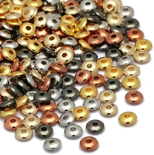 200–600 Stück/Los 5 mm gold-silberfarben plattierte lose Perlen, runde Streifen, Saatperlen, Abstandsperlen zur Schmuckherstellung, DIY-Zubehör-B09027-5 x 2 mm-400 Stück von GPRTPL