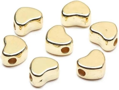 200–600 Stück/Los 5 mm gold-silberfarben plattierte lose Perlen, runde Streifen, Saatperlen, Abstandsperlen zur Schmuckherstellung, DIY-Zubehör-B09390-6 x 7 mm-600 Stück von GPRTPL