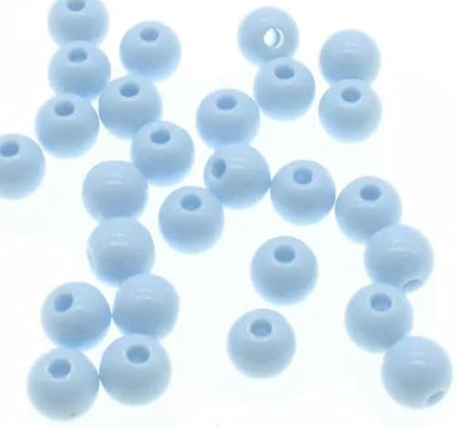 200 Stück 6 mm schwarze Acryl-Abstandshalterperlen in Kugelform zur Schmuckherstellung, DIY-Schmuckzubehör zum Basteln, himmelblau von GPRTPL