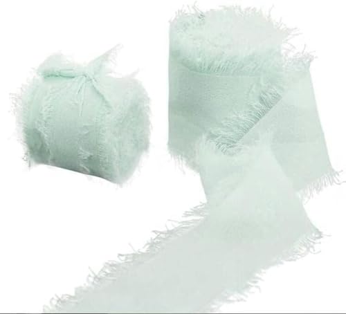 3 Rollen handgefertigtes Chiffon-Seidenband, 3,8 cm, 5 Yards, Bänder für Einladungen, Brautsträuße, Verpackungen, Farbe 5 – 3,8 cm, 5 Yards von GPRTPL