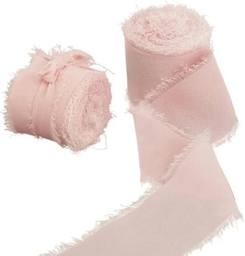 3 Rollen handgefertigtes Chiffon-Seidenband, 3,8 cm, 5 Yards, Bänder für Einladungen, Brautsträuße, Verpackungen, Farbe 9 – 3,8 cm, 5 Yards von GPRTPL