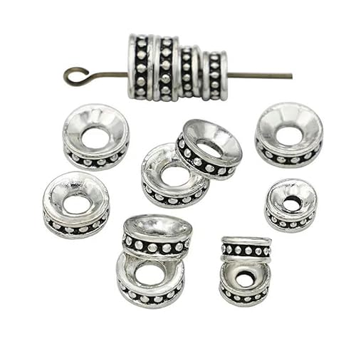 40 Stück silberne runde Abstandsperlen zur Schmuckherstellung, Armband, lose Perlen, DIY, handgefertigtes Zubehör, 8 mm von GPRTPL