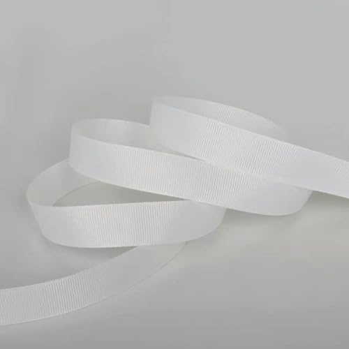 5 Yard 7 mm 10 mm 15 mm 20 mm 25 mm 38 mm Polyester-Ripsband zum Umwickeln, für DIY-Haarschleifen, Partydekoration, Weiß, 15 mm von GPRTPL