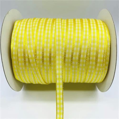 5 Yards 6mm kariertes Band Gitter bedrucktes Band für Zuhause Weihnachtsdekorationen DIY Geschenkband für Schleifen-05 von GPRTPL