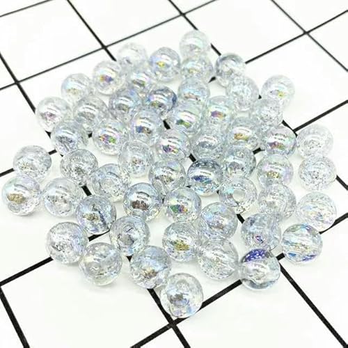 50 Stück 8 mm bunte runde Acrylperlen, lose Abstandsperlen zur Schmuckherstellung, DIY-Armband, weiß von GPRTPL