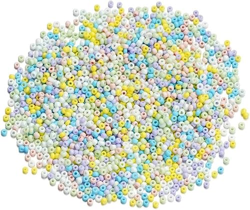 Glas-Rocailles, kleine Rocailles, 10/25 g, 2 mm, bunte Glas-Rocailles, Charm-Streifen, runde Abstandsperlen, gemischt, 1–2 mm x 10 g von GPRTPL