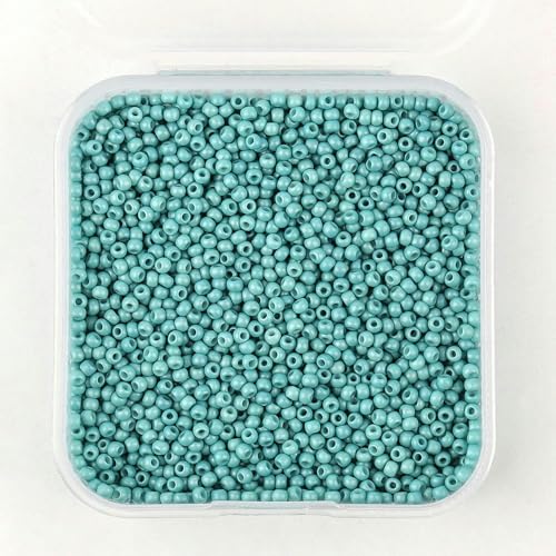 Glasperlen, kleine Rocailles-Perlen, blaue Farbe, 2 mm, Glasperlen in Schachtel, Perlenzubehör zur Schmuckherstellung, DIY-Armband, 4000 Stück/Schachtel, Farbe 10 – 2 Schachteln ca. 8000 Stück von GPRTPL