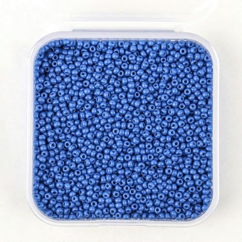 Glasperlen, kleine Rocailles-Perlen, blaue Farbe, 2 mm, Glasperlen in Schachtel, Perlenzubehör zur Schmuckherstellung, DIY-Armband, 4000 Stück/Schachtel, Farbe 9 – 2 Schachteln ca. 8000 Stück von GPRTPL