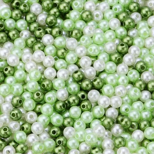 Lose Perlen, Kunststoff-Acryl-Abstandshalterperlen zur Schmuckherstellung, DIY-Armband-Halskette, grün-Mix, 3 mm x 1000 Stück von GPRTPL