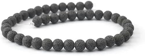 Perlen aus Vulkanlavastein, bunt, schwarz, rund, lose Lavaperlen, 6–16 mm, zur Herstellung von DIY-Armbändern und Schmuck, schwarz, 10 mm, 38 Perlen von GPRTPL