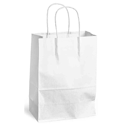 GPV 10 x Griffsäcke, gedreht, Kraftpapier, 100 g, Größe L, 40 x 16 x 45 cm, Weiß von GPV