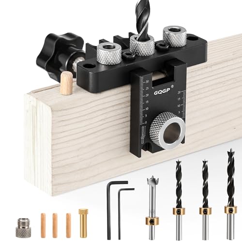 6/8/10mm Bohrschablone, 3 in 1 Einstellbare Taschenloch Holzdübel Bohrlehre SetMöbelbau,Pocket Hole Jig Kit mit Positionierungsclip Bohrführung Stanzer-Locator Tischlerwerkzeuge von GQGP