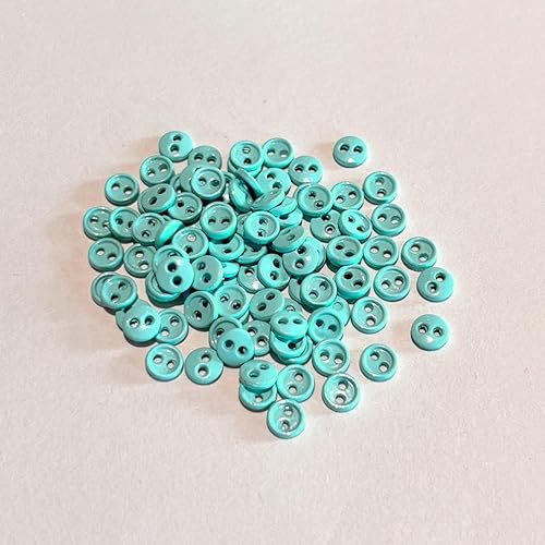 GQGQA100/200PCS 4mm Hellblaue Mini-Puppenkleidungsknöpfe Kleine Knöpfe für die Puppenherstellung Mini-Metallknöpfe mit 2 Löchern für Puppenkleidung von GQGQA