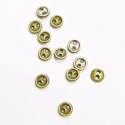 GQGQA100/200PCS 4mm Hellblaue Mini-Puppenkleidungsknöpfe Kleine Knöpfe für die Puppenherstellung Mini-Metallknöpfe mit 2 Löchern für Puppenkleidung von GQGQA