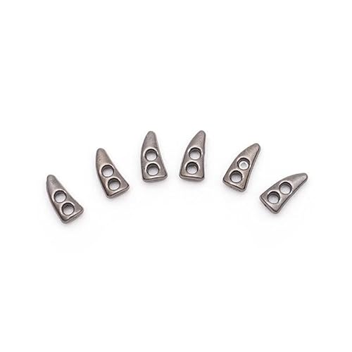 GQGQA200 Stück 6 x 3 mm Super-Mini-Horn-Kippknöpfe aus Metall, silberfarben, Gun-Schwarz, Puppenkleidungsknöpfe, kleine Knöpfe für die Puppenherstellung von GQGQA