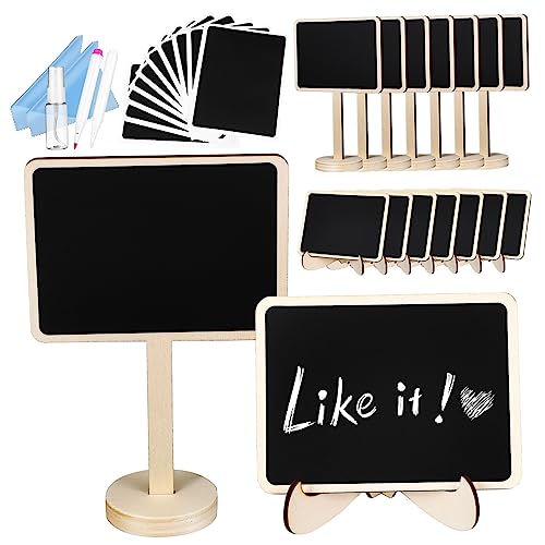 1 Satz Kreidetafel-Schild write board tischgestell pen markers black board Pinnwand Mini-Tafelschilder staffelei Etikett Mini-Kreidetafelschilder für Lebensmittel Tafelzeichen Holz GRADENEVE von GRADENEVE