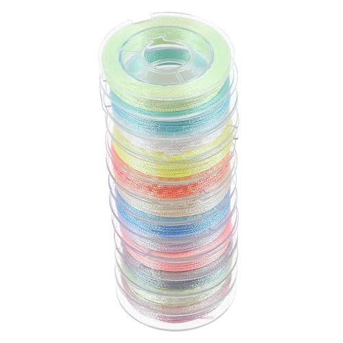 12 Rollen Leuchtender Stickgarn Einfädler Nähen Quilten Zubehör Fäden Nadeln Täglicher Gebrauch Stickgarn DIY Stickgarn Multifunktions Stickgarn Polyester GRADENEVE von GRADENEVE