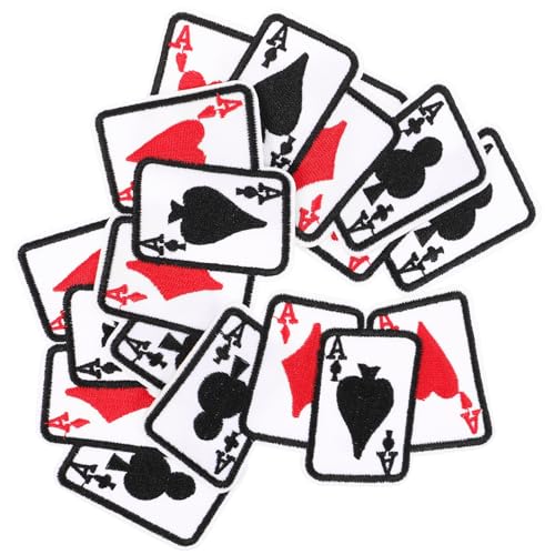 5 Teiliges Poker Patch Stickset Für Anfänger Stoff Kreuzstich Set Für Anfänger Nähset Besticktes Kleidungs Patch Aufnäher Für Kleidung Stickerei Applikationen DIY GRADENEVE von GRADENEVE