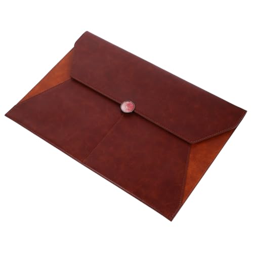 Dokumententasche aus Leder aufbewahrungssack storage pockets folders wasserfeste dokumententasche file manager praktische Datei-Organizer Snap-Button-Dateiordner Oxford-Stoff Brown GRADENEVE von GRADENEVE