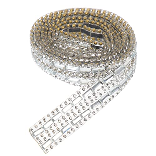 GRADENEVE 1 Rolle Strassband aus Glas Kunst Seide Zeremonie Stoff Strass multi Perlen wandverkleidung wand polsterung bastel materialien Strassbesatz exquisiter Bekleidungsbesatz Aufkleber von GRADENEVE