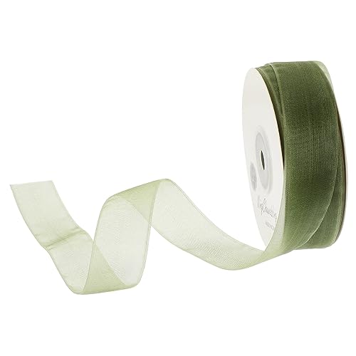 GRADENEVE 1 Rolle Verpackungsband Gold verdrahtetes Sackleinenband Bänder trimmen grünes Band seidenband ribbon Geschenkband für besondere Anlässe Tüllband Geschenkangebot Polyester Green von GRADENEVE