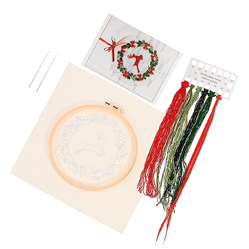 GRADENEVE 1 Satz Weihnachtskreuzstich Nähprojekte für Weihnachten Weihnachts-Stickset-Ornament Stickerei-Werkzeugsatz DIY-Stickset sticken handwerk werkzeug Stickzubehör Baumwollkleidung von GRADENEVE