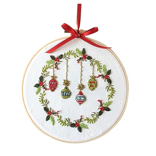 GRADENEVE 1 Satz Weihnachtskreuzstich Stickzubehör Selber Machen Kreuzstichpackungen Dekoration Für Weihnachtsfeiern Starter-kit Für Handstickerei Ornament-sets Häkeloutfit Baumwollkleidung von GRADENEVE