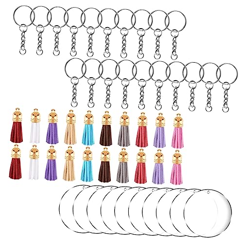 GRADENEVE 1 Set Durable Acryl Keychain Making Kit DIY Key Halter Material Zubehör von GRADENEVE