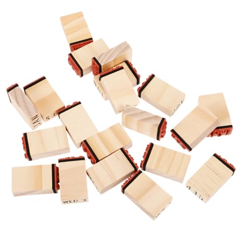 GRADENEVE 1 Set Holz Monatsstempel Holzstempel Monatsstempel Mehrzweck Bastelstempel Set Zarte Briefpapier Stempel Stempel Für Die Schule Holz Sammelalbum Siegel Kleine Stempel DIY von GRADENEVE