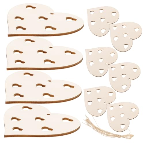 GRADENEVE 1 Set Liebes Holzspäne Anhänger Unbehandeltes Holz Herzscheiben Holz Bastelmaterial Holzspäne Für DIY Leere Holzspäne Holzscheiben DIY Dekor DIY Holzmaterial Holzhandwerk von GRADENEVE