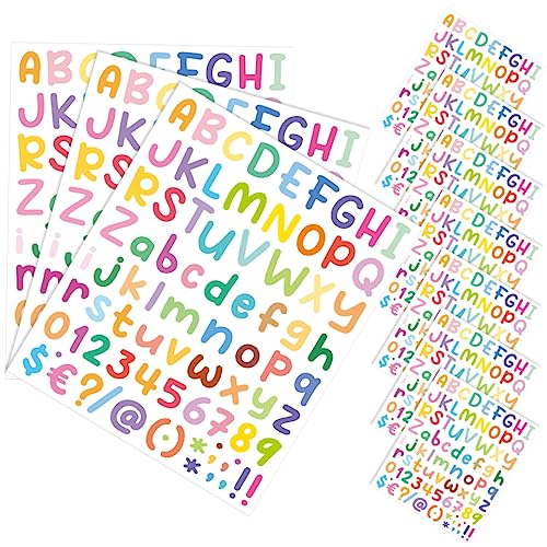 GRADENEVE 10 Blätter Alphabet-Aufkleber farbige Buchstabenaufkleber Nummernaufkleber Brief adressetiketten adressenaufkleber decals kleine Buchstabenaufkleber selbstklebende Buchstaben Vinyl von GRADENEVE