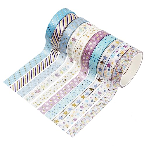 GRADENEVE 10 Rollen Heißpräge-Washi-Tape Washi-Klebeband dekorative Bänder Kalenderaufkleber Abdeckband basteln DIY Klebeband scrapbook scheckheft Papier Klebeband Washi Tape für Sammelalbum von GRADENEVE