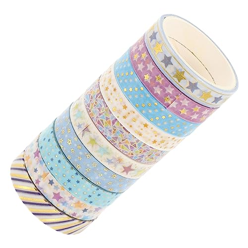 GRADENEVE 10 Rollen Heißpräge-Washi-Tape klebriges Papierband Mehrzweck-Washi-Tape Bastelband scrapbbok the washi tape papierklebebänder selber machen Scrapbook-Klebeband Japanisches Papier von GRADENEVE