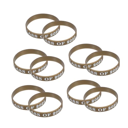 GRADENEVE 10 Stk Armbänder Für Die Abschlussfeier Silikonbänder Schlagarmbänder Für Geschenkpapier Weltraum-partygeschenke Basketballarmbänder Für Jungen Patriotisch Usa Golden Kieselgel von GRADENEVE