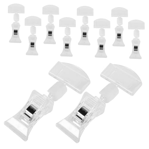 GRADENEVE 10 Stück Austauschbare Preisschild Clips Multifunktionale Schilderhalter Warenschild Clips Transparent Robust Wiederverwendbar Für Geschäfte Und Märkte von GRADENEVE