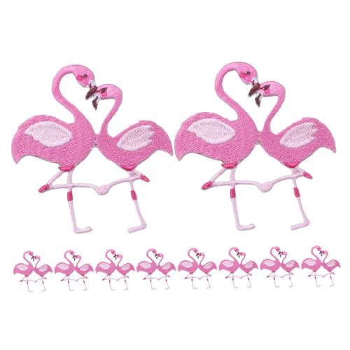 GRADENEVE 10 Stück Flamingo Aufnäher, Bestickte Aufnäher Für Rucksäcke, Flamingo Stickerei, Rucksack Applikation, Kleidungs Applikation, Dekorations Aufnäher Für Rucksäcke, Hut Aufnäher von GRADENEVE