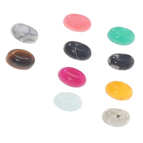 GRADENEVE 10 Stück Naturstein Cabochons Perlen Für DIY Schmuckherstellung Runde Edelstein Cabochons 20mm Perfekt Für Halsketten Armbänder Und Ohrringe von GRADENEVE