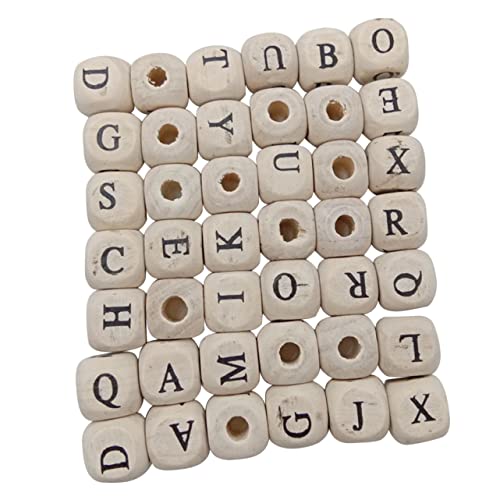 GRADENEVE 100 Stück Holzperlen Mit Alphabet Buchstaben 10 Mm Würfel Abstandshalter Ideal Für DIY Armbänder Halsketten Und Schmuckherstellung Vielseitig Einsetzbar Für Kreative von GRADENEVE